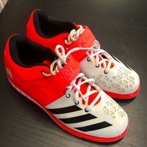 Adidas powerlifting shoes. Neon orange.